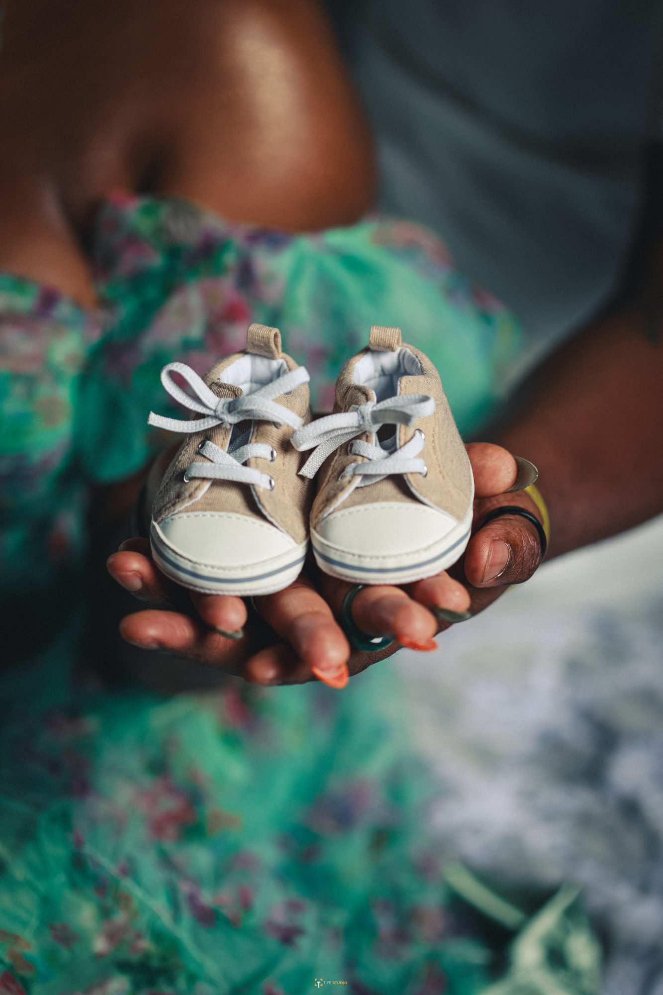 Baby shoes detail shot